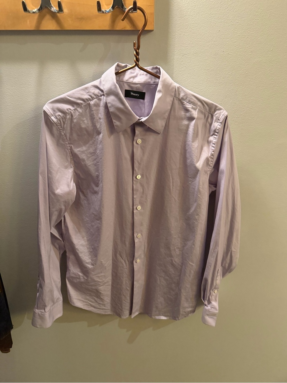 Theory Men's Sylvain Good Cotton Lavender Dress Shirt